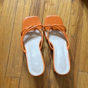 Orange Strappy Women's Sandals